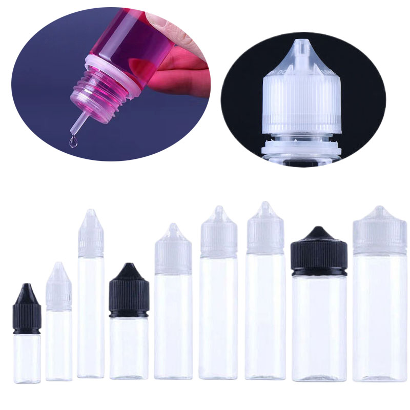 Juice Bottle Dropper - Bouteilles compte-gouttes vides en plastique transparent,