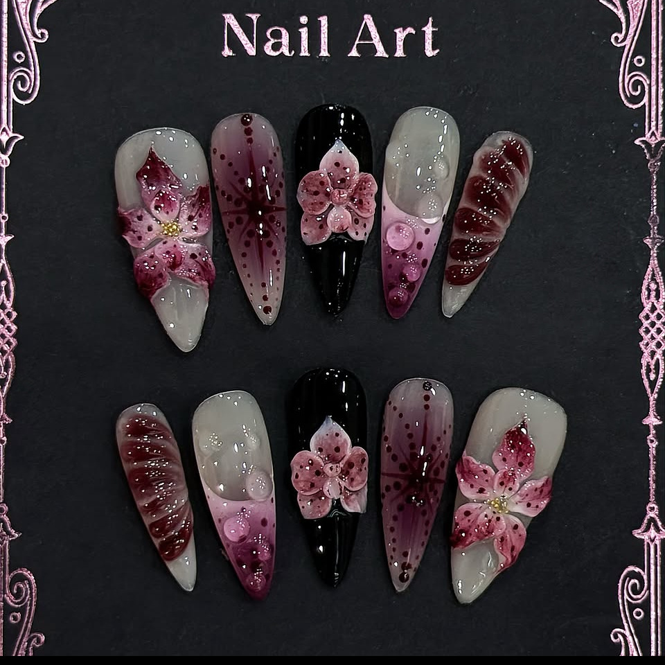 24 pièces de faux ongles à pre - Drip Tip Resin avis et prix