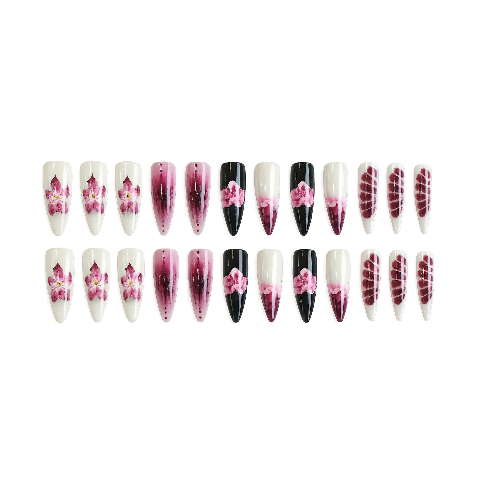 24 pièces de faux ongles à pre - Drip Tip Resin avis et prix